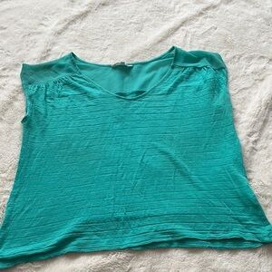 RW&CO Teal Scoop Neck Blouse – Size M | Cotton Modal Blend | Soft Stretch |